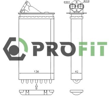 Радиатор печки PROFIT 1760-0374