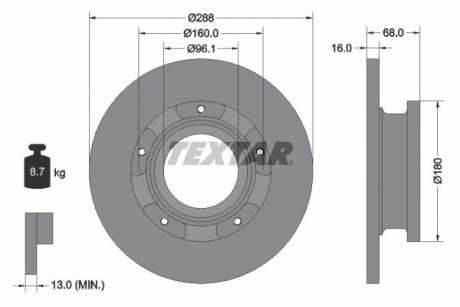 Гальмівний диск (TMD) TEXTAR 93260703 (фото 1)
