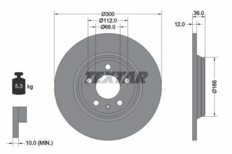 Гальмівний диск (TMD) TEXTAR 92282803 (фото 1)