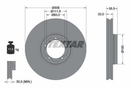 Гальмівний диск (TMD) TEXTAR 92273003 (фото 1)