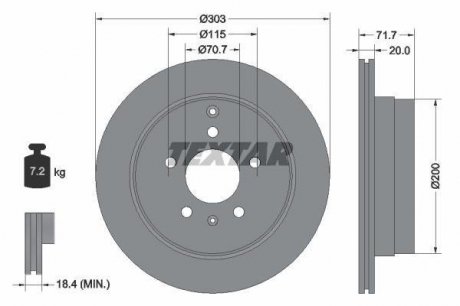 Гальмівний диск (TMD) TEXTAR 92165503
