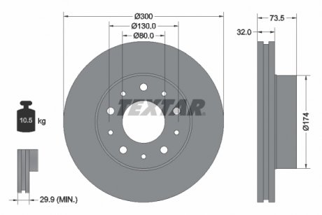 Гальмівний диск (TMD) TEXTAR 92157303