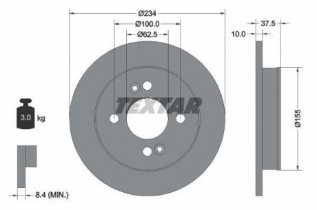 Гальмівний диск (TMD) TEXTAR 92147203 (фото 1)