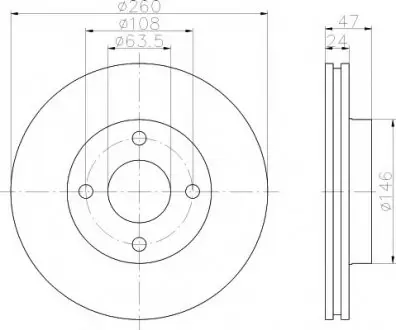 Диск гальмівний FORD Mondeo "F D=260mm "93-"02 TEXTAR 92063503