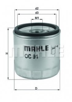 Масляный фильтр MAHLE OC 91D MAHLE\KNECHT OC91D