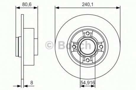 Гальмівний диск RENAULT Clio/Megane/Modus/Twingo/Wind \'\'R \'\'1.2-2.0 \'\'02>> PR2 BOSCH 0986479S37 (фото 1)