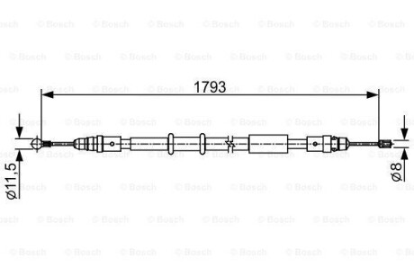 Трос зупиночних гальм 1 987 482 550 BOSCH 1987482550 (фото 1)