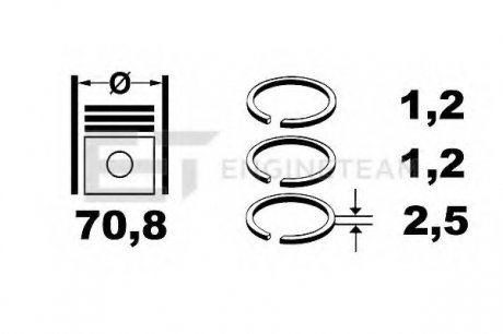 Комплект кілець на поршень ET ENGINETEAM R1001800