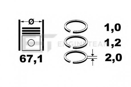 Кольца поршневые ENGINETEAM ET ENGINETEAM R1005500