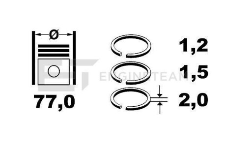 Кольца поршневые ENGINETEAM ET ENGINETEAM R1009650