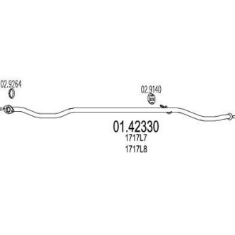 Проміжна труба вихлопної системи MTS 01.42330