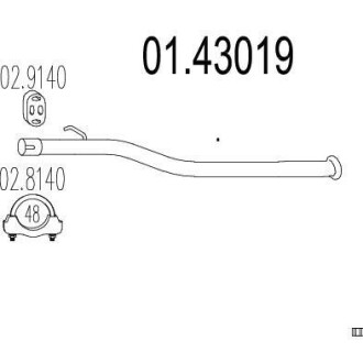 Ремонтна деталь вузла вихлопної системи MTS 01.43019