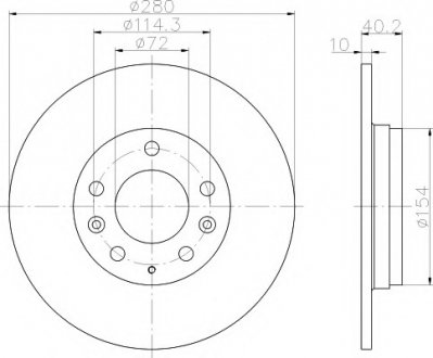 Диск гальмівний (задній) Mazda 6 02-13/626 98-02/323 F/S 98-04 (280x10) PRO TEXTAR 92125603 (фото 1)