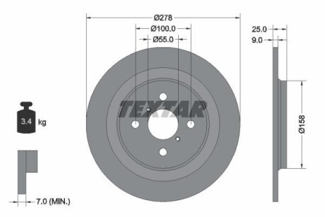 Диск гальмівний TEXTAR 92161903