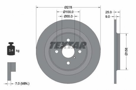 Диск тормозной TEXTAR 92161903 (фото 1)