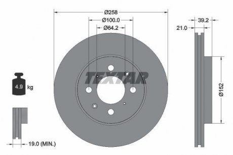 Гальмівний диск (TMD) TEXTAR 92165903 (фото 1)