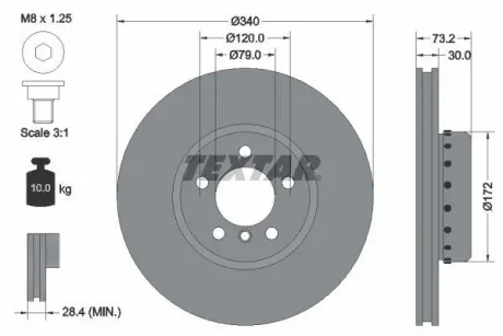 Гальмівний диск (TMD) TEXTAR 92264925