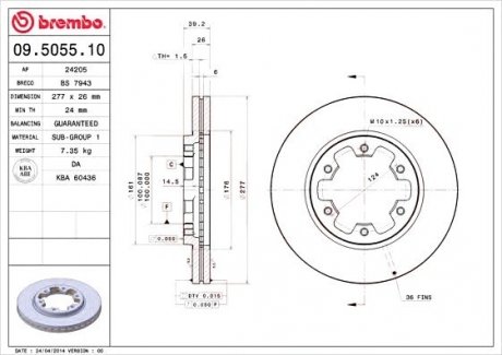 Гальмівний диск BREMBO 09.5055.10