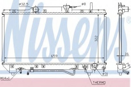 Радіатор системи охолодження NISSENS 64802A (фото 1)