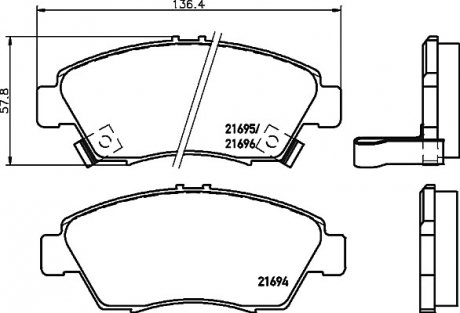 Гальмівні колодки дискові (TMD) TEXTAR 2169401