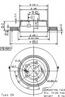 Тормозной диск BREMBO 09.9573.11