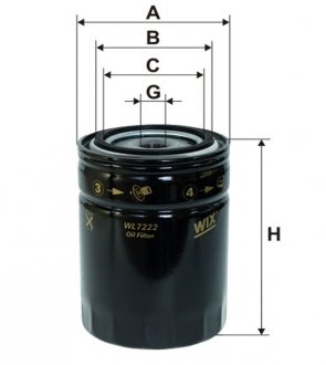 Масляный фильтр FILTERS WIX WL7222 (фото 1)