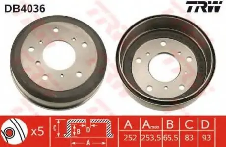 Гальмівний барабан TRW TRW DB4036