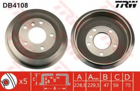 Тормозной барабан TRW TRW DB4108