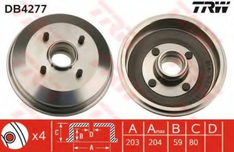 Тормозной барабан TRW TRW DB4277