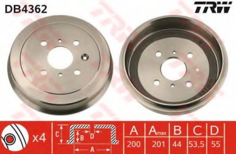 Тормозной барабан TRW TRW DB4362