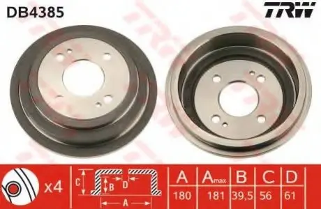 Тормозной барабан TRW TRW DB4385