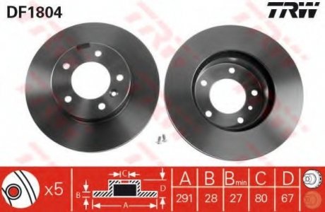 Тормозной диск TRW TRW DF1804