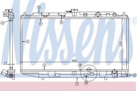 Радиатор системы охлаждения NISSENS 62256