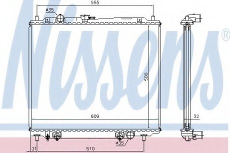 Радиатор системы охлаждения NISSENS 62802 (фото 1)