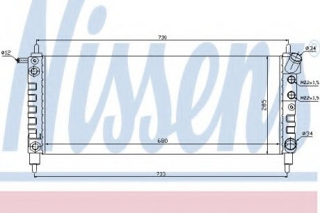 Радіатор OP CORSA B(93-)1.0 i 12V(+)[OE 09 128 849] NISSENS 63298