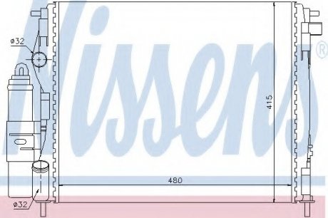 Радіатор NS PLATINA(01-)1.4 i 16V(+)[OE 82 00 211 563] NISSENS 63773