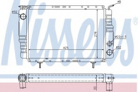 Радіатор системи охолодження NISSENS 63800