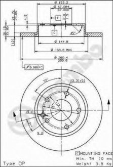 Тормозной диск BREMBO 08.7358.11