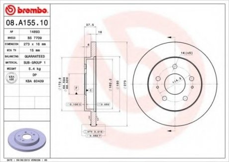 Тормозной диск BREMBO 08.A155.10