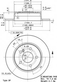 Гальмівний диск BREMBO 08.A737.11