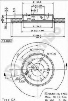 Тормозной диск BREMBO 09.4869.41