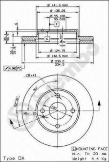 Тормозной диск BREMBO 09.5581.34