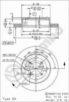 Тормозной диск BREMBO 09.5857.14