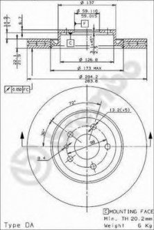 Тормозной диск BREMBO 09.9624.24