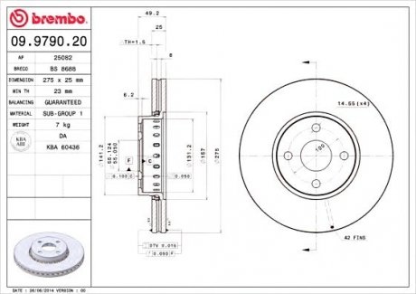 Тормозной диск BREMBO 09.9790.20