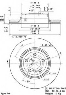 Гальмівний диск BREMBO 09.A712.11