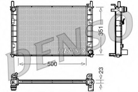 Радиатор охлаждение двигателя DENSO DRM10045