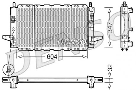 Радиатор охлаждение двигателя DENSO DRM10086 (фото 1)