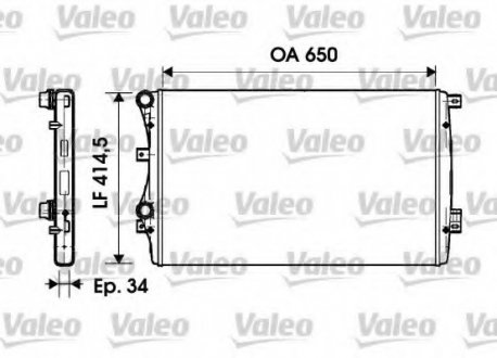 Радіатор системи охолодження VW Caddy/Golf/Passat/ VALEO 732872