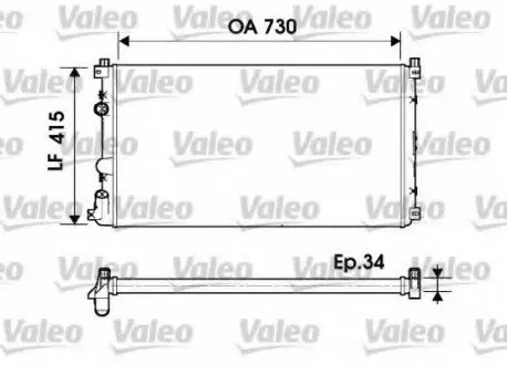 Радіатор системи охолодження VALEO 732918